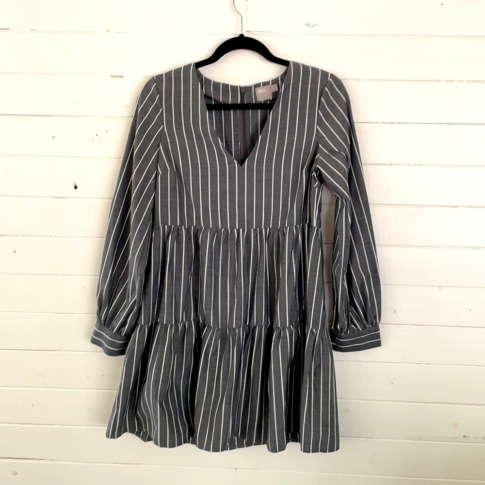 ASOS Design Gray Tiered Smock Dress Sz S